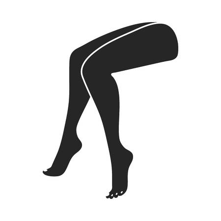Legs icon in black style isolated on white background. Part of body symbol vector illustration.のイラスト素材