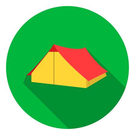 Tourist tent icon in flat style isolated on white background. Camping symbol vector illustration.のイラスト素材