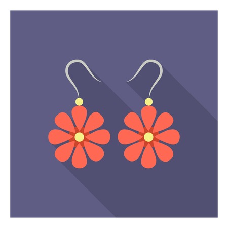 Earrings icon in flat style isolated on white background. Clothes symbol vector illustration.のイラスト素材