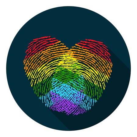 Imprint icon in flat style isolated on white flat. Gay symbol vector illustration.のイラスト素材