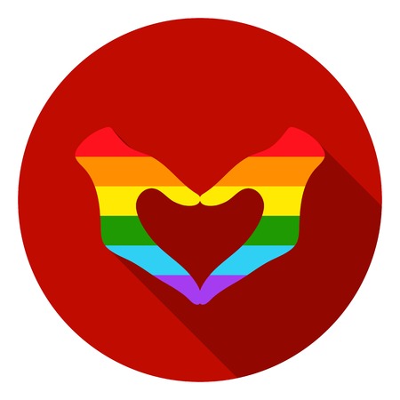 Hands icon in flat style isolated on white flat. Gay symbol vector illustration.のイラスト素材
