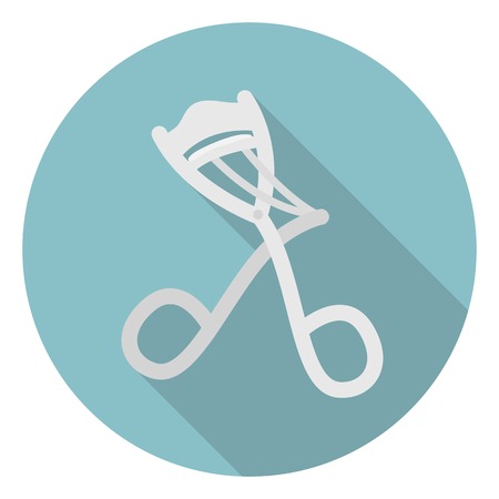 Eyelash curler icon in flat style isolated on white background. Hairdressery symbol vector illustration.のイラスト素材