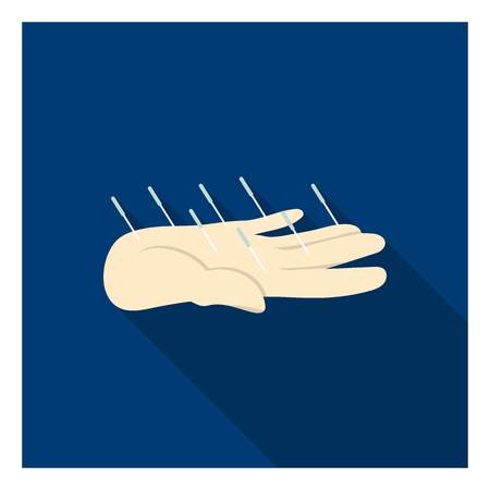 Acupuncture icon in flat style isolated on white background. Medicine and hospital symbol vector illustration.のイラスト素材