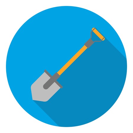 Shovel icon in flat style isolated on white background. Mine symbol vector illustration.のイラスト素材