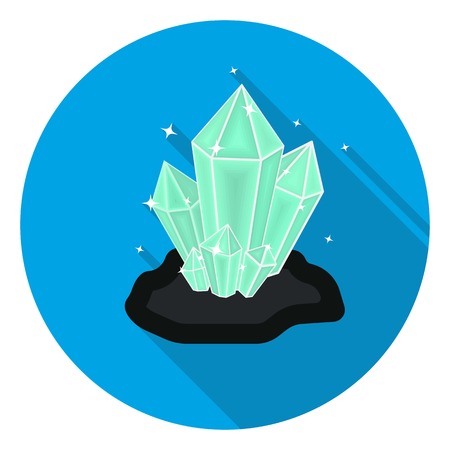 Crystals icon in flat style isolated on white background. Mine symbol vector illustration.のイラスト素材