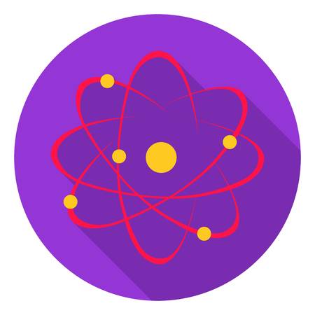 Atom icon in flat style isolated on white background. School symbol vector illustration.のイラスト素材