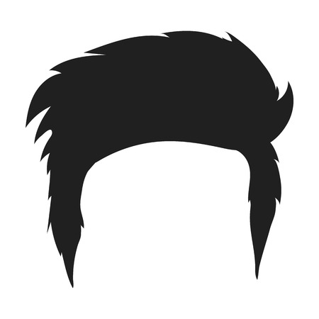 Man's hairstyle icon in black style isolated on white background. Beard symbol vector illustration.のイラスト素材