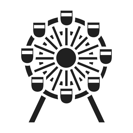 Ferris wheel icon in black style isolated on white background. Building symbol vector illustration.のイラスト素材