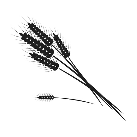 Bundle of wheat icon in black style isolated on white background. Canadian Thanksgiving Day symbol vector illustration.のイラスト素材