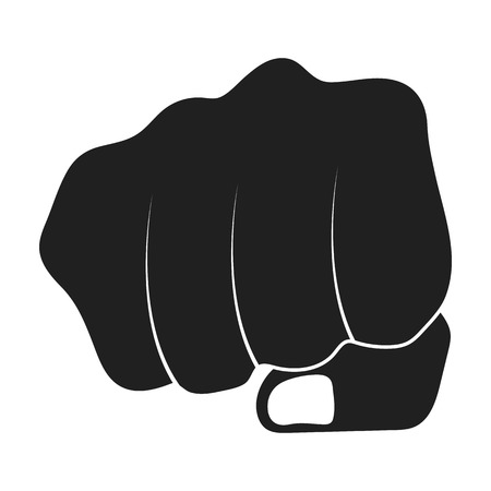 Fist bump icon in black style isolated on white background. Hand gestures symbol vector illustration.のイラスト素材