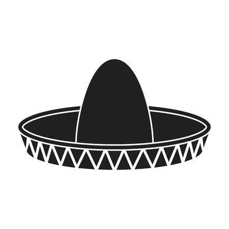 Sombrero icon in black style isolated on white background. Hats symbol vector illustration.のイラスト素材