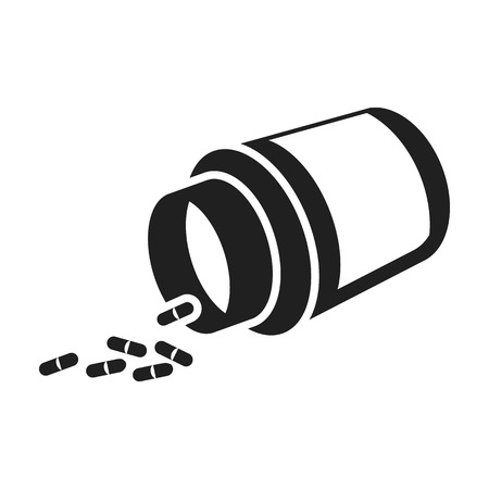 Medicines icon in black style isolated on white background. Medicine and hospital symbol vector illustration.のイラスト素材