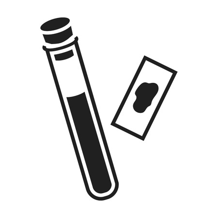 Blood test icon in black style isolated on white background. Medicine and hospital symbol vector illustration.のイラスト素材