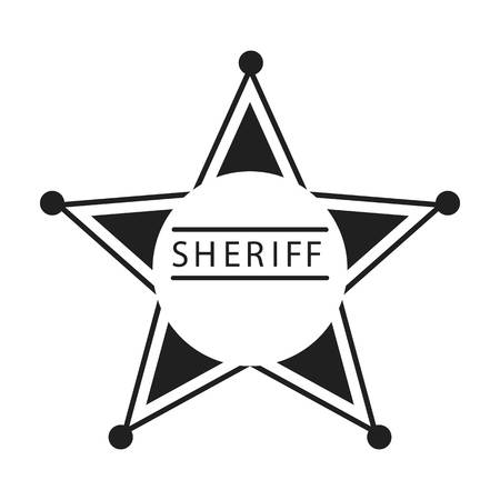 Sheriff icon in black style isolated on white background. Wlid west symbol vector illustration.のイラスト素材