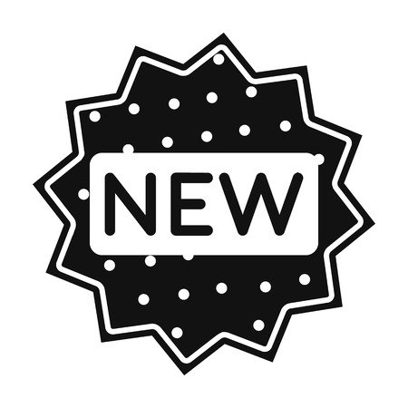 New icon in black style isolated on white background. Label symbol vector illustration.のイラスト素材
