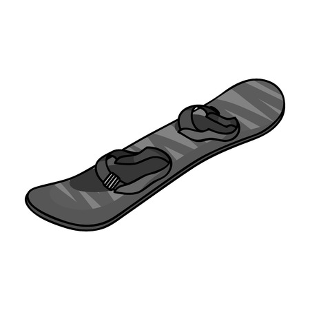 Snowboard icon in monochrome style isolated on white background. Ski resort symbol vector illustration.のイラスト素材