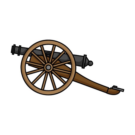 Cannon icon in cartoon style isolated on white background. Museum symbol vector illustration.のイラスト素材
