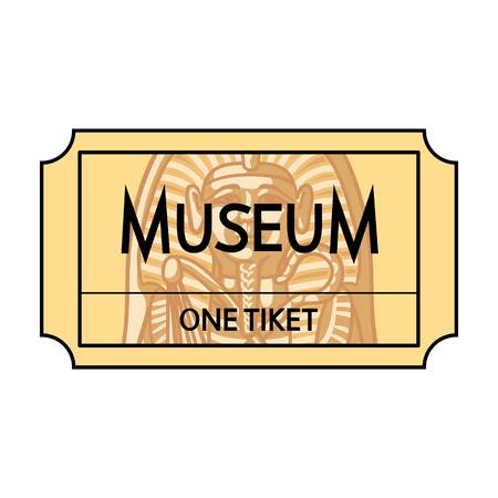 Ticketto the museum icon in cartoon style isolated on white background. Museum symbol vector illustration.のイラスト素材