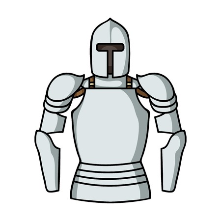 Plate armor icon in cartoon style isolated on white background. Museum symbol vector illustration.のイラスト素材