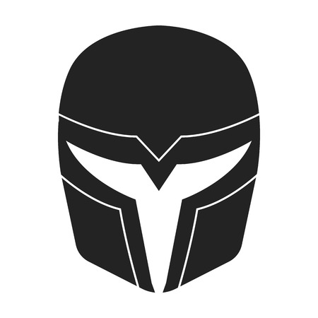 Superhero's helmet icon in black style isolated on white background. Superhero's mask symbol vector illustration.のイラスト素材