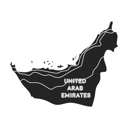 Territory of United Arab Emirates icon in black style isolated on white background. Arab Emirates symbol vector illustration.のイラスト素材