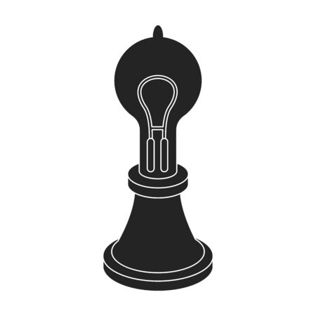 Edison's lamp icon in black style isolated on white background. Light source symbol vector illustrationのイラスト素材