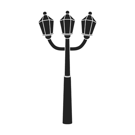 Street light icon in black style isolated on white background. Light source symbol vector illustrationのイラスト素材