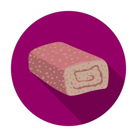 Meatloaf icon in flat style isolated on white background. Meats symbol vector illustrationのイラスト素材