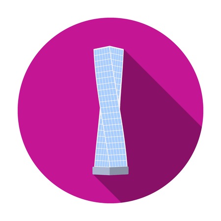 The Shanghai Tower icon in flat style isolated on white background. Arab Emirates symbol vector illustration.のイラスト素材