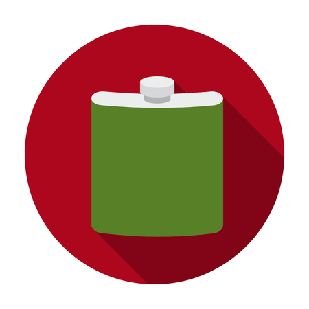Hip flask icon in flat style isolated on white background. Hunting symbol vector illustration.のイラスト素材