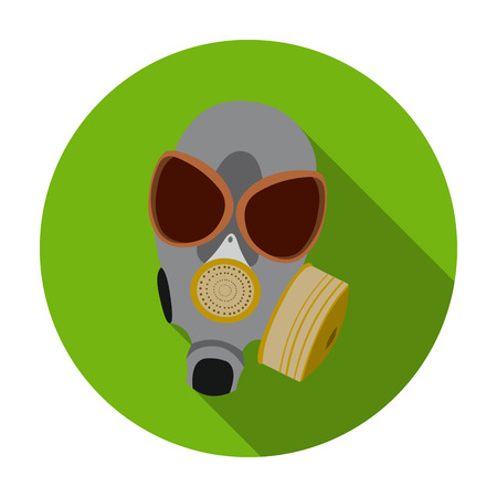 Gas mask icon in flat style isolated on white background. Weapon symbol vector illustration.のイラスト素材