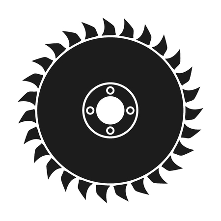 Saw disc icon in black style isolated on white background. Sawmill and timber symbol vector illustration.のイラスト素材