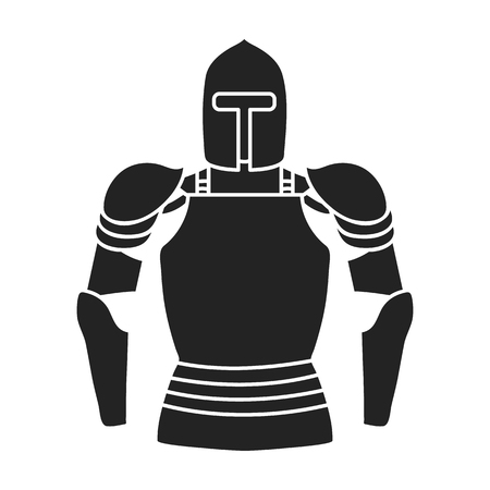 Plate armor icon in black style isolated on white background. Museum symbol vector illustration.のイラスト素材