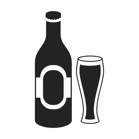 Beer icon in black style isolated on white background. Alcohol symbol vector illustration.のイラスト素材