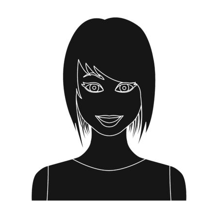 Blonde icon in black style isolated on white background. Woman symbol vector illustration.のイラスト素材