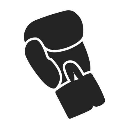 Boxing glove icon in black style isolated on white background. Sport and fitness symbol vector illustration.のイラスト素材
