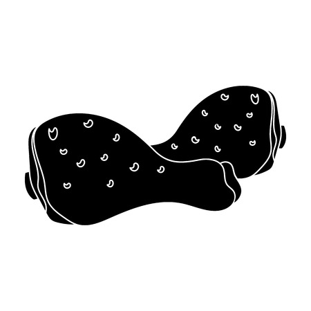 Chicken drumstick icon in black style isolated on white background. Meats symbol vector illustrationのイラスト素材