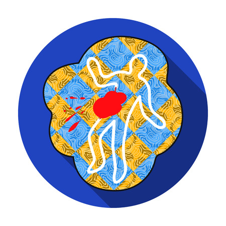 Scene of the crime icon in flat style isolated on white background. Crime symbol vector illustration.のイラスト素材