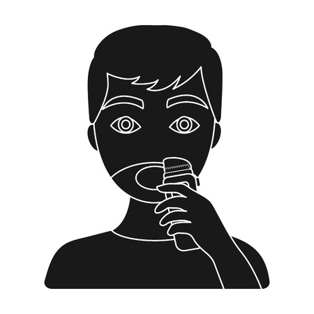 Shaving icon in black style isolated on white background. Skin care symbol vector illustration.のイラスト素材