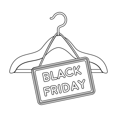 Black friday sale icon in outline style isolated on white background. E-commerce symbol vector illustration.のイラスト素材
