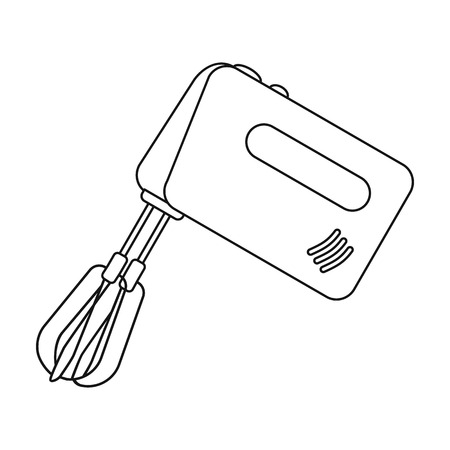 Mixer icon in outline style isolated on white background. Kitchen symbol vector illustration.のイラスト素材