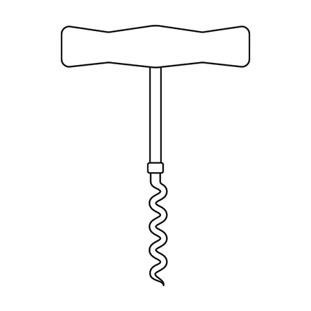 Corkscrew icon in outline style isolated on white background. Kitchen symbol vector illustration.のイラスト素材