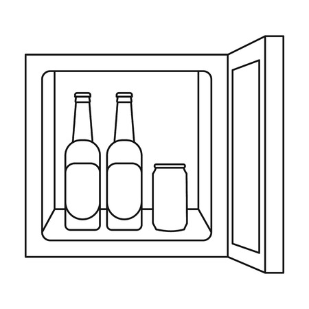 Mini-bar icon in outline style isolated on white background. Kitchen symbol vector illustration.のイラスト素材