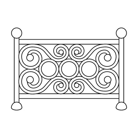 Fence icon in outline style isolated on white background. Park symbol vector illustration.のイラスト素材