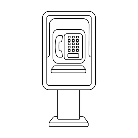 Payphone icon in outline style isolated on white background. Park symbol vector illustration.のイラスト素材