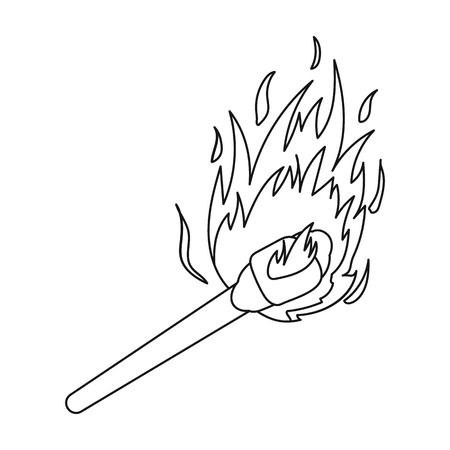 Match icon in outline style isolated on white background. Light source symbol vector illustrationのイラスト素材