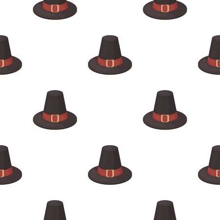 Pilgrim hat icon in cartoon style isolated on white background. Canadian Thanksgiving Day pattern symbol vector illustration.のイラスト素材