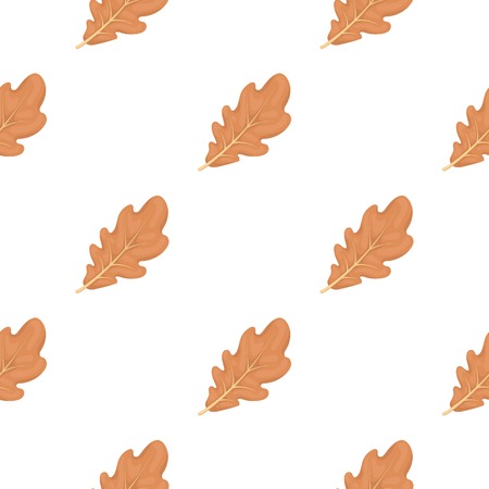 Oak leaf icon in cartoon style isolated on white background. Canadian Thanksgiving Day pattern symbol vector illustration.のイラスト素材
