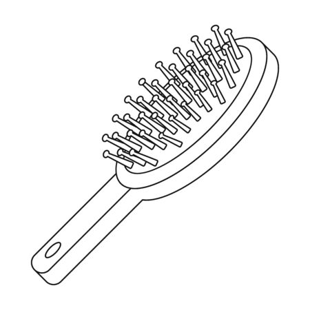 Hairbrush icon in outline style isolated on white background. Make up symbol vector illustration.のイラスト素材