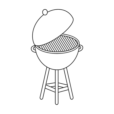 Barbecue icon in outline style isolated on white background. Patriot day symbol vector illustration.のイラスト素材